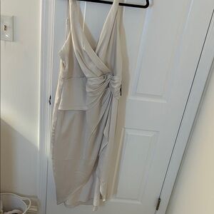 Express Asymmetrical Cream Dress